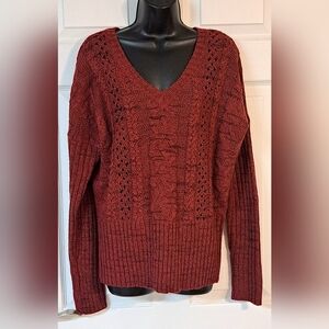 Nine West Jeans Red V-Neck Sweater